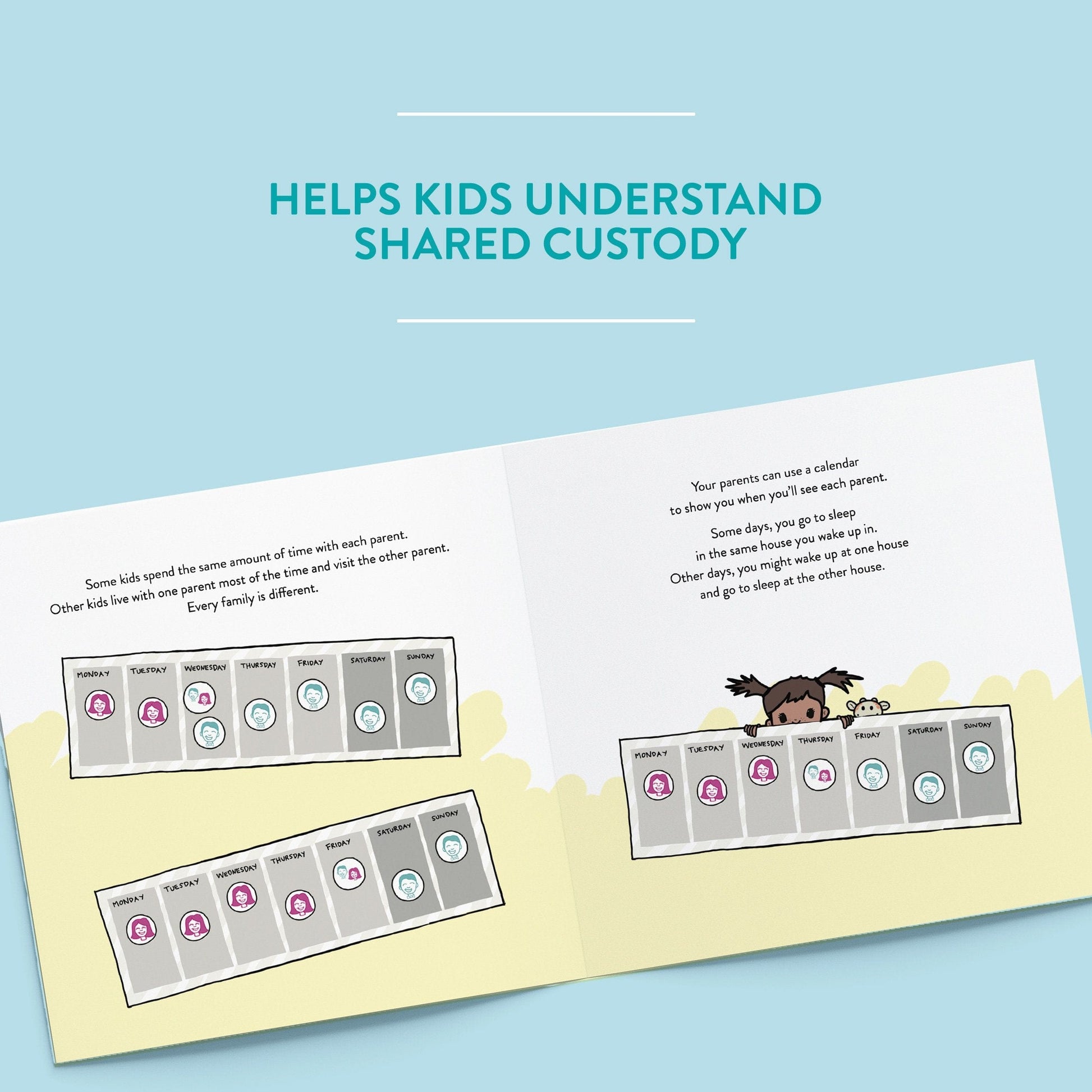 What Happens When parents get Divorced? Children's book written by Sara Olsher. Helps kids understand shared custody.